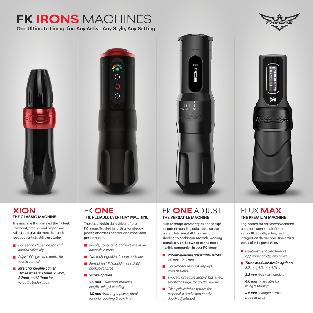 FK Irons One Adjust Wireless Tattoo Machine - Pop Pink - Tattoo Machine - Mithra Tattoo Supplies Canada