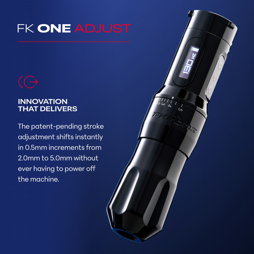 FK Irons One Adjust Wireless Tattoo Machine - Gun Metal - Tattoo Machine - Mithra Tattoo Supplies Canada
