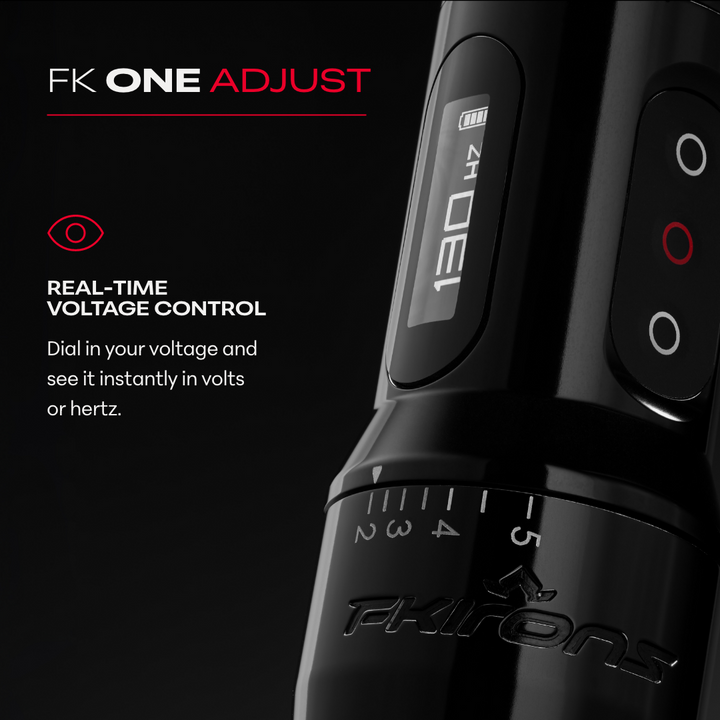 FK Irons One Adjust Wireless Tattoo Machine - Gun Metal - Tattoo Machine - Mithra Tattoo Supplies Canada