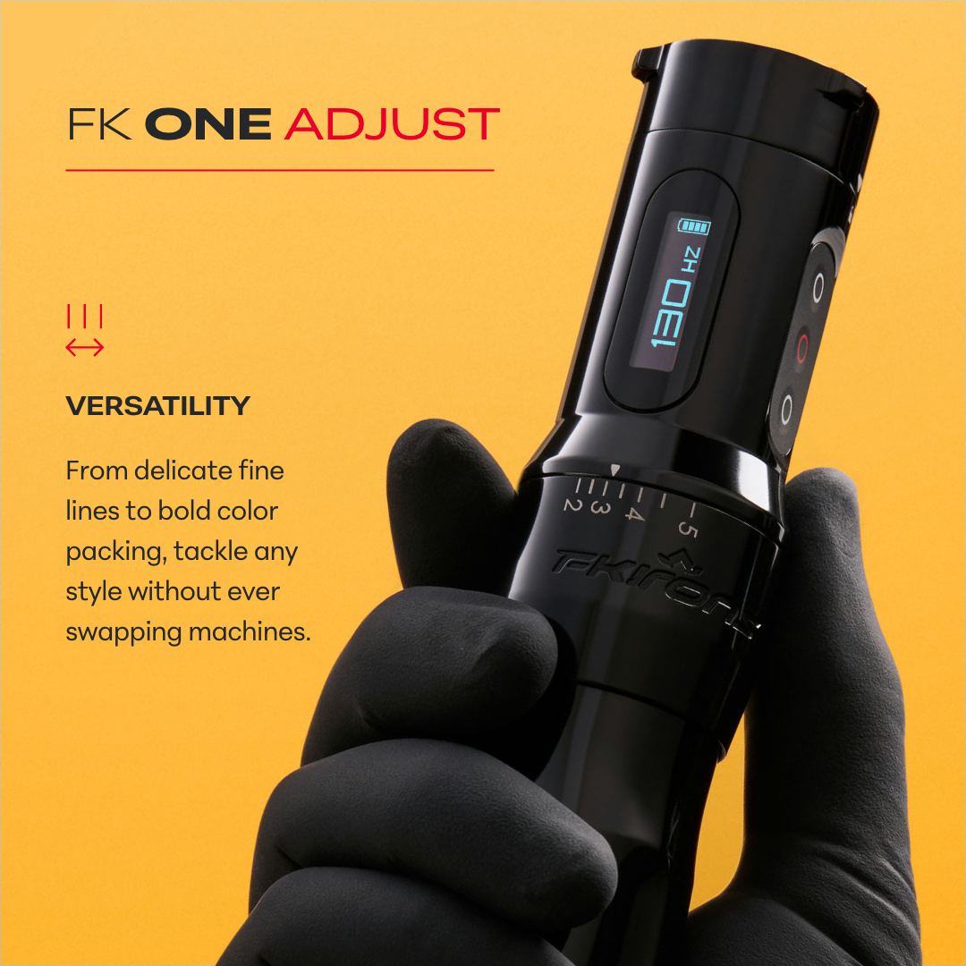 FK Irons One Adjust Wireless Tattoo Machine - Gun Metal - Tattoo Machine - Mithra Tattoo Supplies Canada