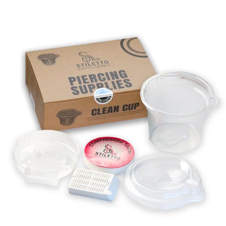 Stiletto Clean Cup - Disposable Piercing Tools - Mithra Tattoo Supplies Canada