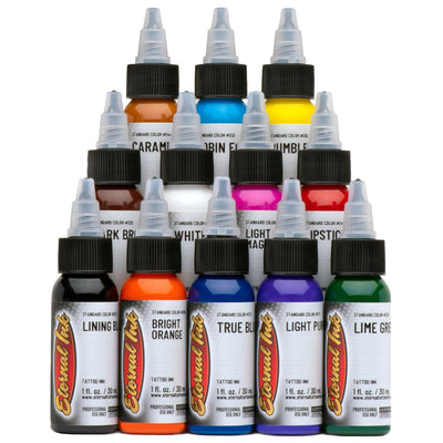 Eternal Ink - 12 Color Set (Half Ounce) - Tattoo Ink - Mithra Tattoo Supplies Canada