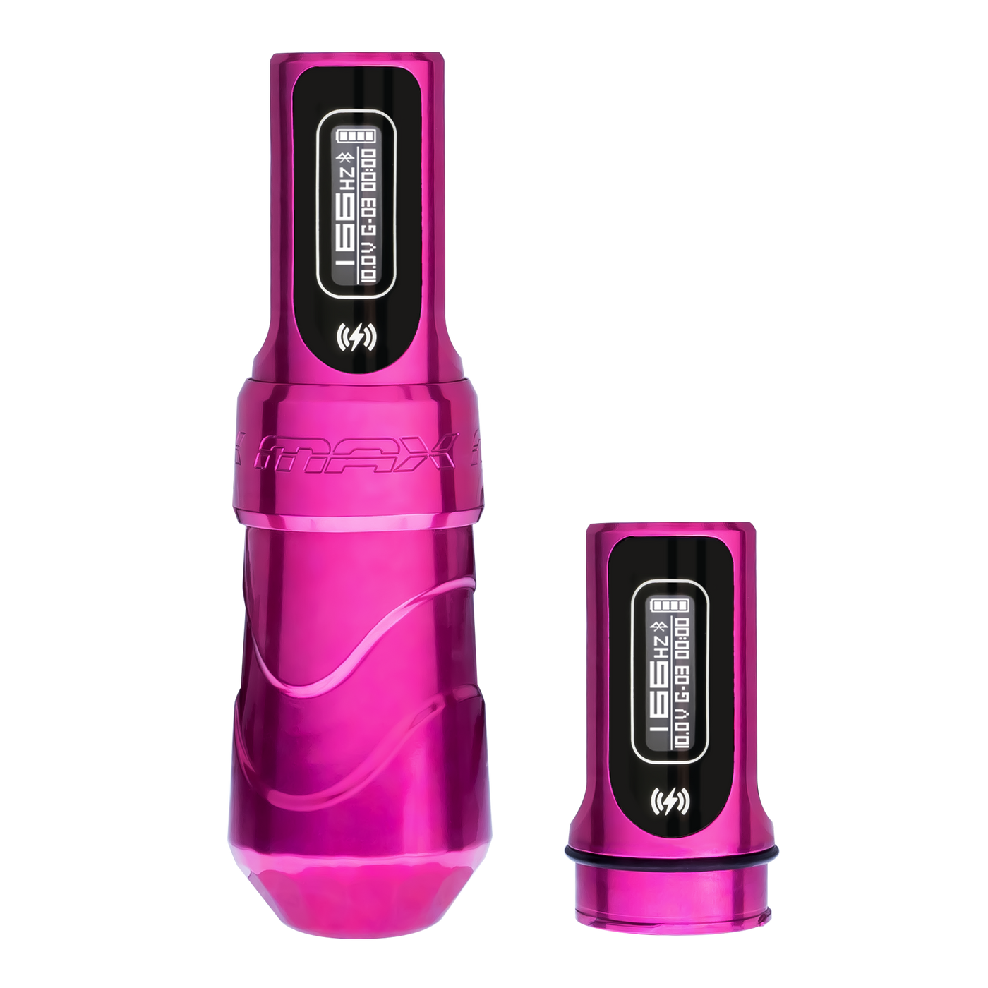 FK Irons Flux Max With PowerBolt II - Bubblegum - Wireless Machine - Mithra Tattoo Supplies Canada