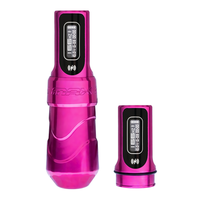 FK Irons Flux Max With PowerBolt II - Bubblegum - Wireless Machine - Mithra Tattoo Supplies Canada