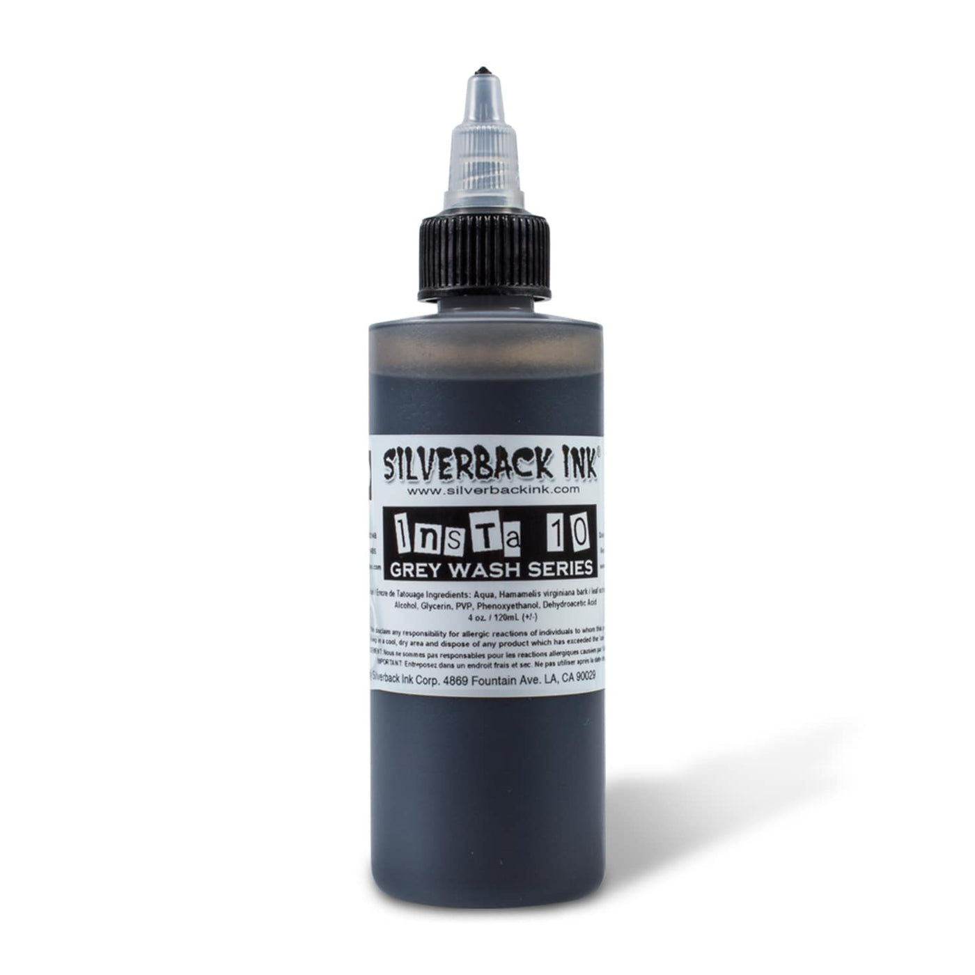 Silverback Ink Instablack 10 Grey Wash - Tattoo Ink - Mithra Tattoo Supplies Canada