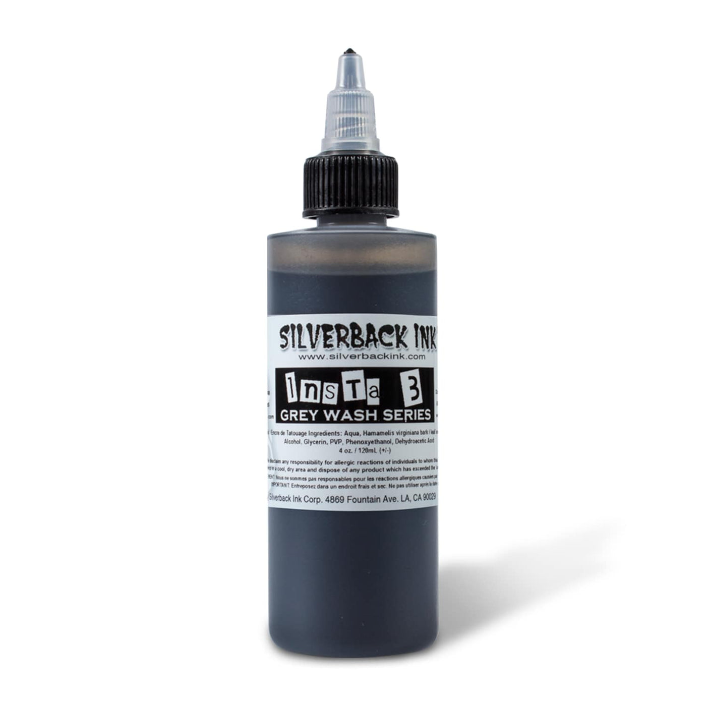 Silverback Ink Instablack 3 Grey Wash - Tattoo Ink - Mithra Tattoo Supplies Canada