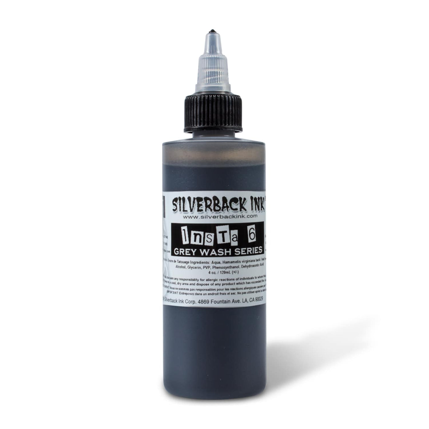 Silverback Ink Instablack 6 Grey Wash - Tattoo ink - Mithra Tattoo Supplies Canada