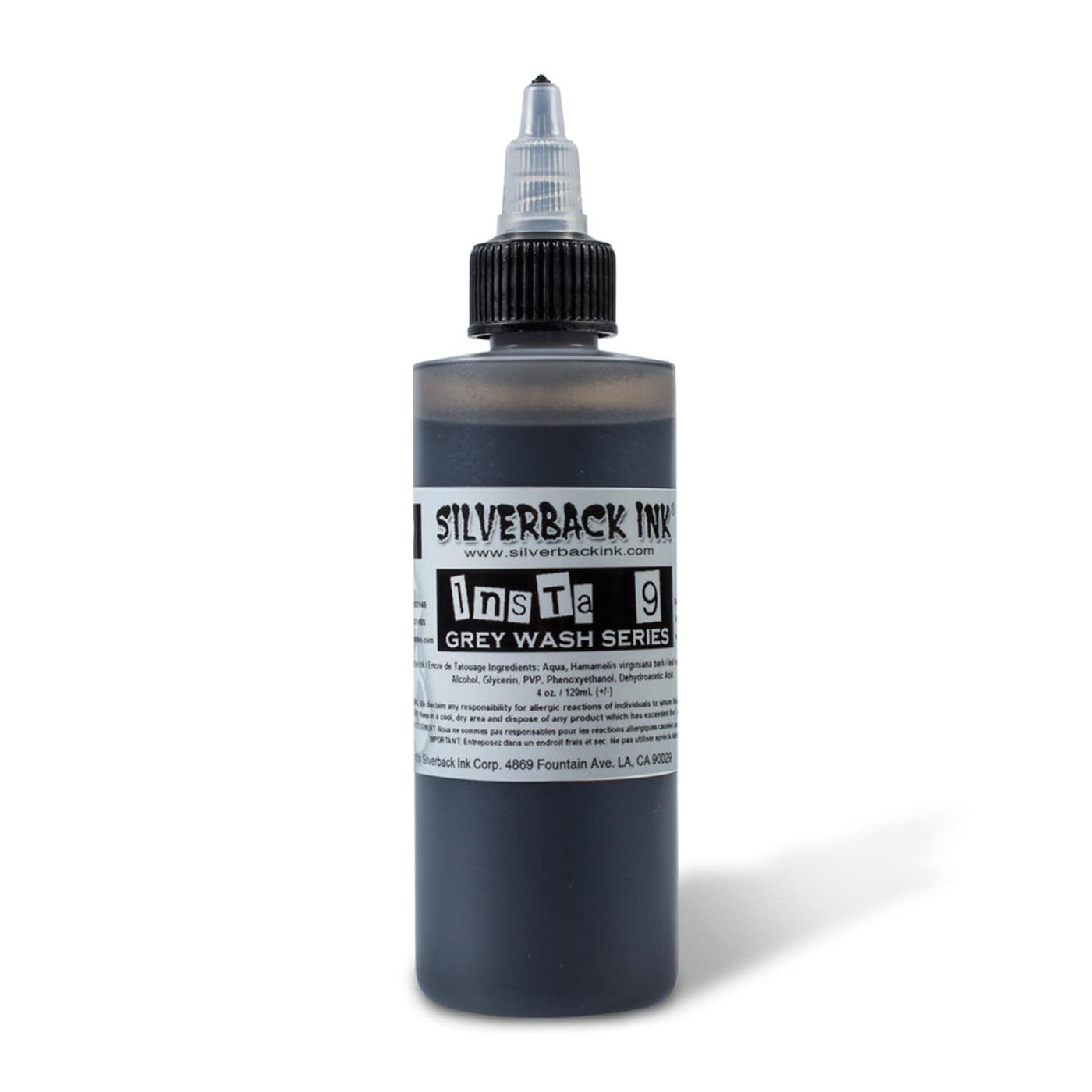 Silverback Ink Instablack 9 Grey Wash - Tattoo Ink - Mithra Tattoo Supplies Canada