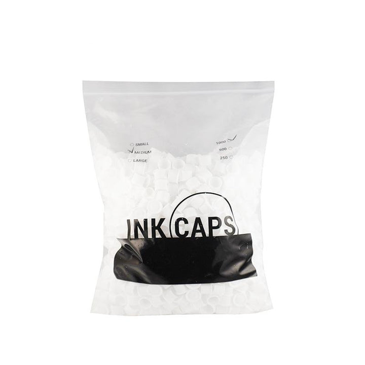 White Ink Caps With Base - Station Prep. & Barriers - Mithra Tattoo Supplies Canada